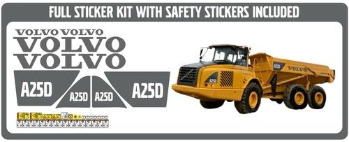 Volvo A25D Decal Kit Articulated Dump Truck . Sticker Kit With Safety Stickers