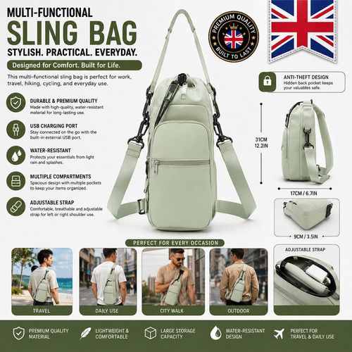 Insulated Water Bottle Holder Bag with Phone Pocket Adjustable Shoulder Strap — image 1