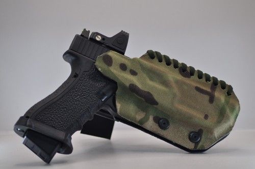 Glock 17 /19  optics and high sights ready Kydex hand made holster