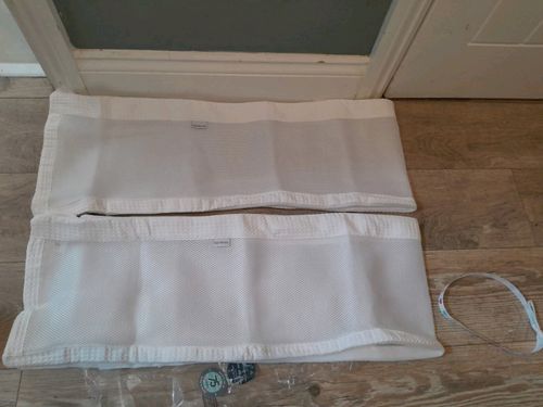 Clair de Lune Over the Moon Breathable Cot Bumper Twin Pack - White Mesh — image 1