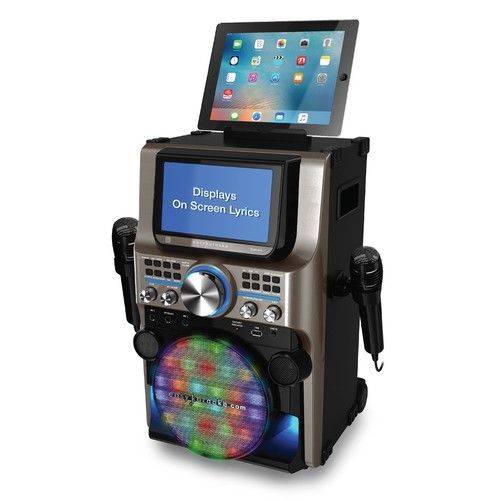 Easy Karaoke EKS300 Bluetooth Trolley Karaoke System with CD+G & LED Lights