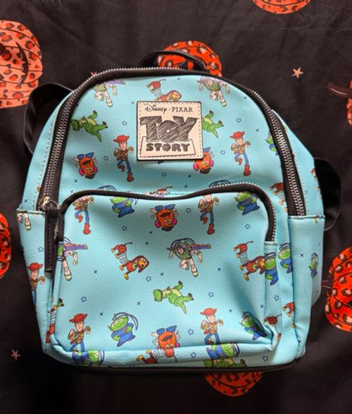 Disney Pixar Toy Story Mini Backpack Light Blue Faux Leather