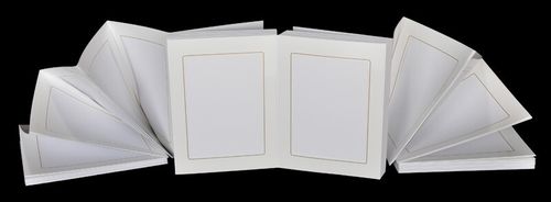 Leporello For 50 Photos 10X15 - White With Gold Edge - All Passepartouts Square — image 3