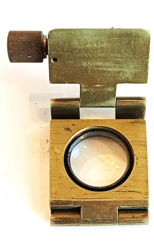 Vintage Nesbitt Portable Brass folding magnifying thread counter with adjustment — image 3