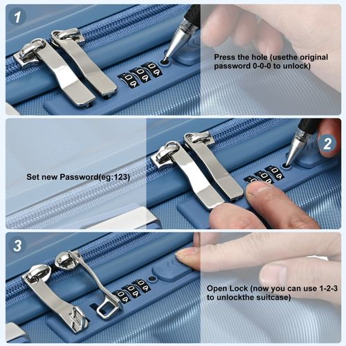 CMY Suitcase Large Medium Cabin Size Hard Shell Lightweight Dual Spinner Wheels — image 7