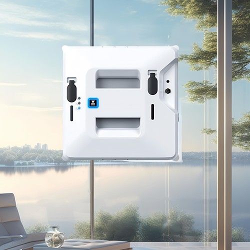 3000Pa Automatic Window Cleaner Robot Dual Sprayer Remote Control Safety Cable
