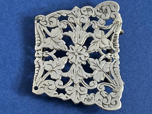 NICE ANTIQUE EDWARDIAN SOLID SILVER NURSES BELT BUCKLE — image 11