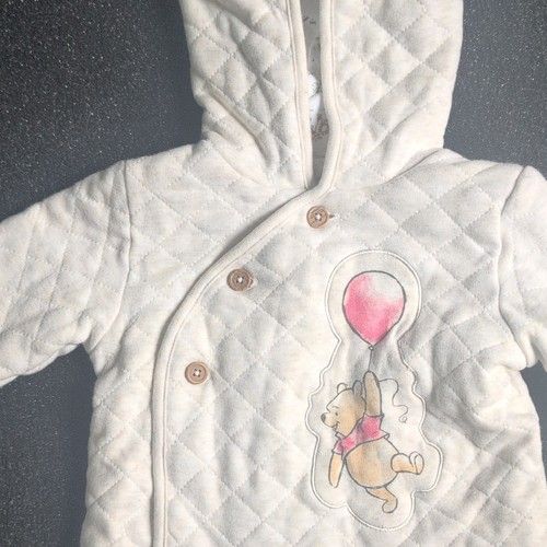 Disney Baby at Primark Winnie the Pooh Quilted Hooded Coat Ivory 12-18M