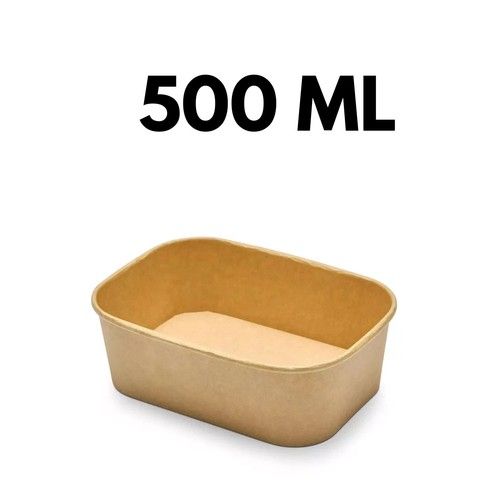 Kraft Food Containers with Lids Rectangular Paper Box Street Deli Meal Takeaway