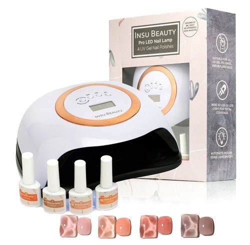 UV Curing Lamp + 4 Nail polish Kit Giftset Xmas Gift Women Girls set RRP £60 New