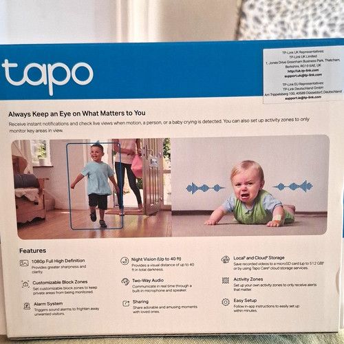 Tapo TC60 1080p Wi-Fi Indoor Security Camera Night Vision Two-Way Audio Alexa