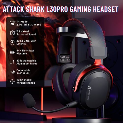 ATTACK SHARK L30PRO Gaming Headset Wireless For PS4, PS5, Xbox, Switch, PC — image 2