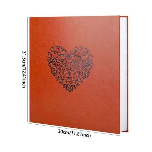 5Inch Photo Album 500 Photos Large Capacity Slip Pockets PU Leather Cover Orange — image 12
