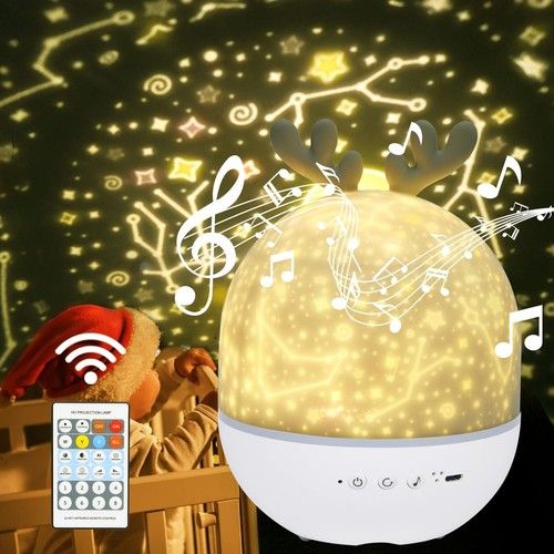 URAQT Star Light Projector with Music, Night Light Kids with Remote Control&Time