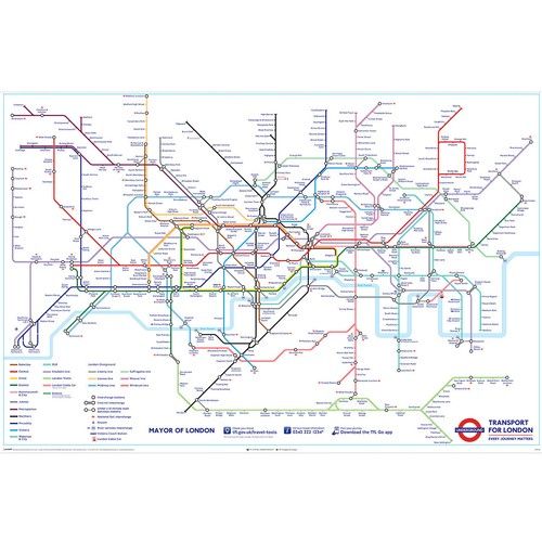 TfL London Underground Tube Map Poster - Transport for London 61 x 91.5cm Poster