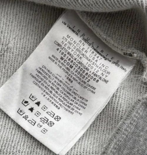 Moncler Baby Hooded Full Zip Knit Cotton Jumper Grey/Navy 6-9 - 9-12 Months — image 5