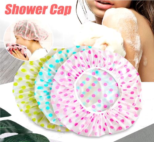Shower Caps Reusable for Women, Waterproof, Shower Hat ( 3 Colours in a Pack ) — image 1