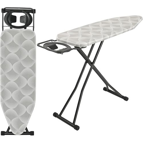 122 x 38cm Folding Ironing Board Jumbo Iron Rest 6 Adjustable Height Foldable — image 2