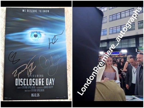 Emily Blunt + 4 cast signed Disclosure Day 15x10 Print Exact Video Proof