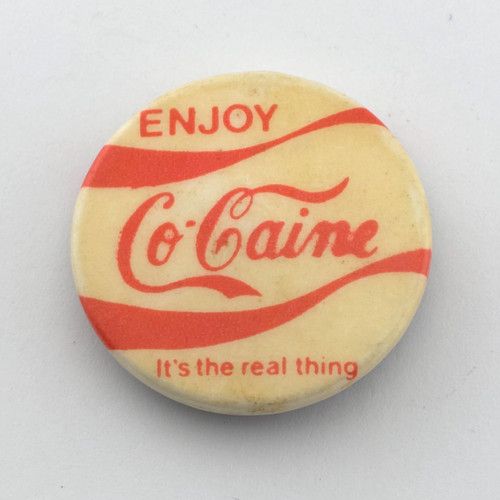 Vintage Enjoy Cocaine Parody Pin Badge 1970s Anti-Establishment Satirical Punk