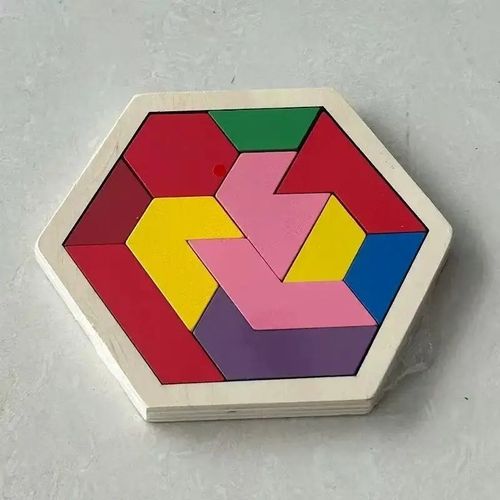 Wooden Geometric Jigsaw Puzzle Kids Educational Brain Teaser Learning Toy — image 8