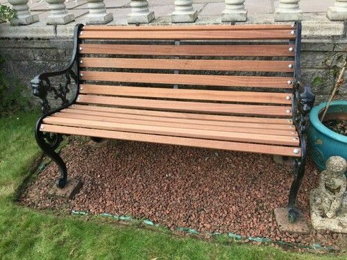 4ft (1220mm) Sapele Hardwood Garden Bench Slats Set 10no 55mm Slats & 2no 35mm