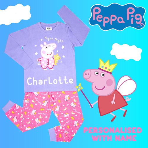 Peppa Pig Personalised  Pyjama for Girls Long Sleeve Winter PJ Set Christmas Gif — image 5