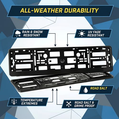 2 x "BLACK" EFFECT NUMBER PLATE HOLDER SURROUND FOR ANY CAR — image 16