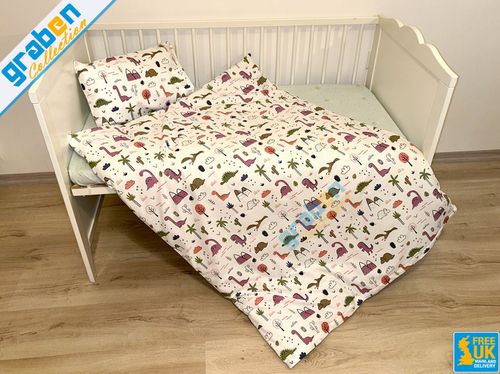 100% COTTON BEDDING SET FOR Toddler Bed Cot Bed Duvet Cover&Pillowcase 120x150cm — image 12
