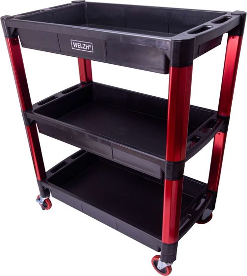 3 Shelves Tool Storage Cart Portable Workshop Trolley Garage Cart On Wheels  — image 1