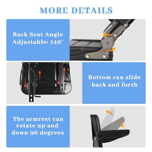 Universal Adjustable Suspension Seat Tractor Dumper Forklift Mower Plant Digger — image 5