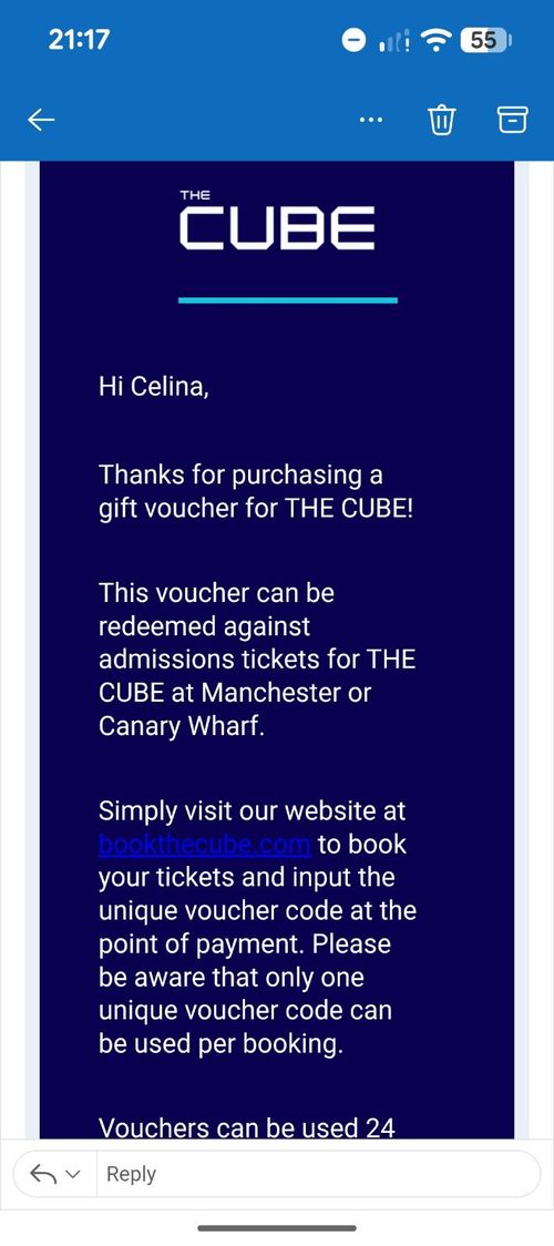 THE CUBE Experience Day Gift Voucher £50 Value  Expires 5/ 11/ 26 — image 2