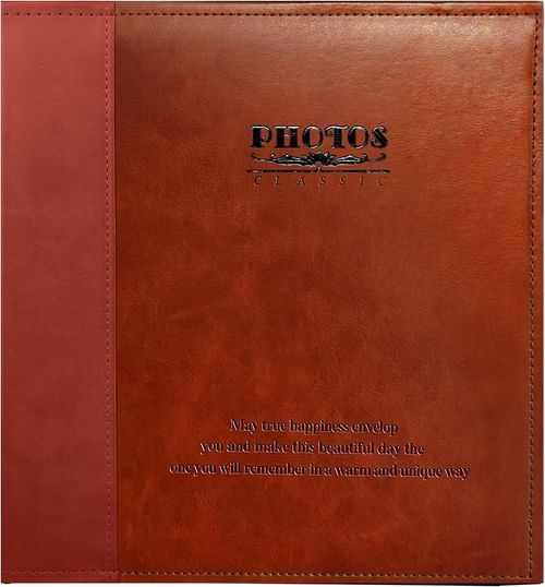 Magnetic Photo Album - Classic Red-Brown Leather, 40 Pages for Memories — image 9