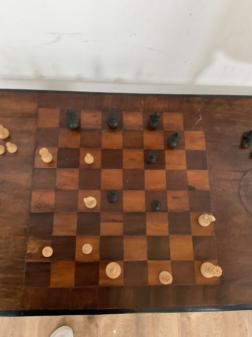 Antique Chess Table Games Table Chess Pieces Not Included — image 3