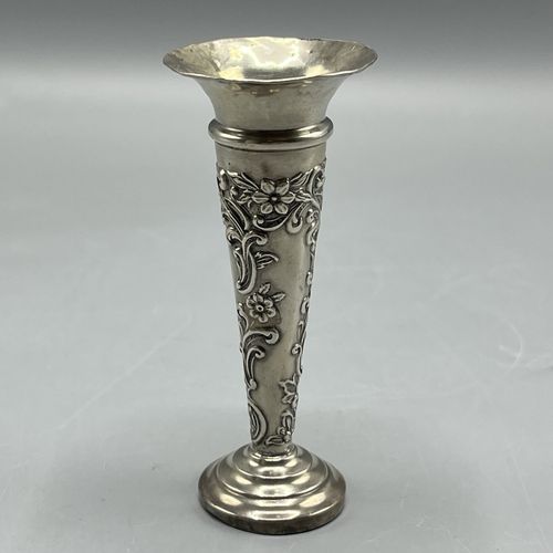 Antique Sterling Silver Posy Spill Vase Edwardian Hallmarked 1904 English Small — image 1