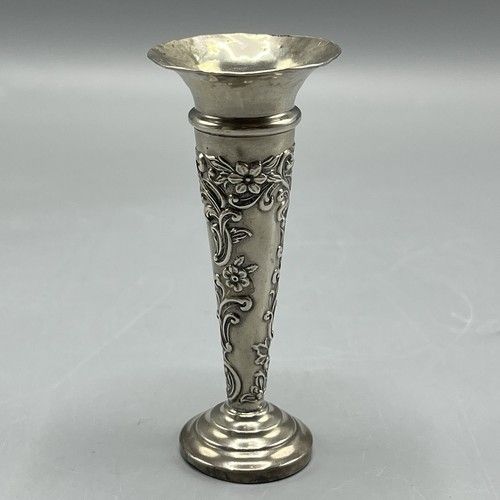 Antique Sterling Silver Posy Spill Vase Edwardian Hallmarked 1904 English Small