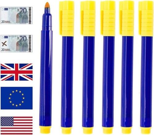 10 xMoney Checker Pens Fake Counterfeit Forged Bank Note Tester Marker Detector