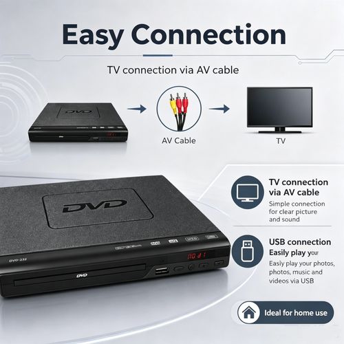 Region Free DVD TV Player USB Playback AV & Component Output With Remote Control — image 3