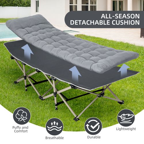 Camping Cot Heavy Duty Travel Camping Bed Folding Sleeping Bed + Mattress +Bag — image 12
