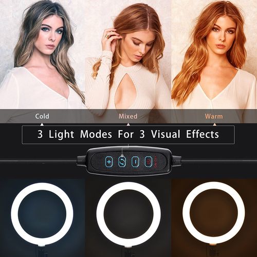 10" LED Ring Light with Tripod Stand Phone Mount for YouTube Makeup Video Live — image 5