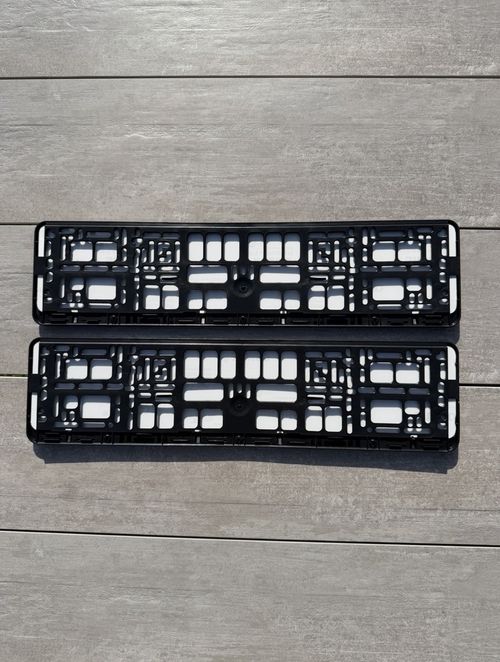 Mercedes Benz Number Plate Frames X2 UK Black White Logo Front Rear Set — image 6