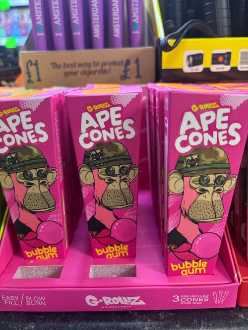 G rollz - 3 king size pre-rolled cones - squeeze filter tips - Ape Cones — image 2