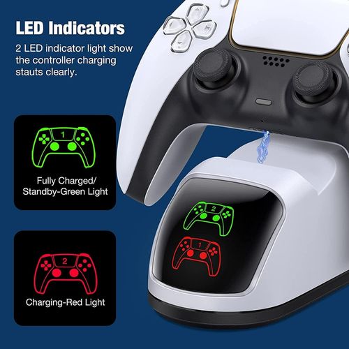 PS5 Controller Charger for Playstation 5 Dualsense Dual Dock Station DOBE — image 3