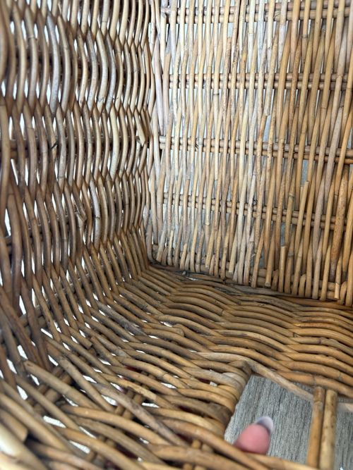 Vintage Wicker Rattan Storage Basket 48cm Rectangular Rustic Country — image 11