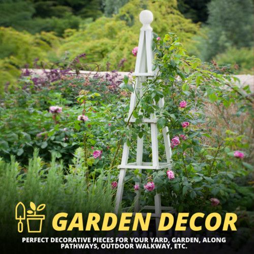 1.9m Garden Wooden Obelisk Pyramid Plant Support Trellis Climbing Frame Outdoor — image 8