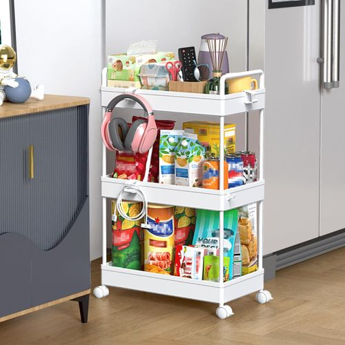 3-5 Tier Storage Trolley Cart Kitchen Bathroom Laundry Narrow Space Rack Rolling — image 8