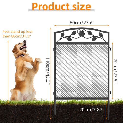 5x Garden Fence Metal Wire Panels with Gate Yard Pet Dog Playpen Animal Barrier — image 7