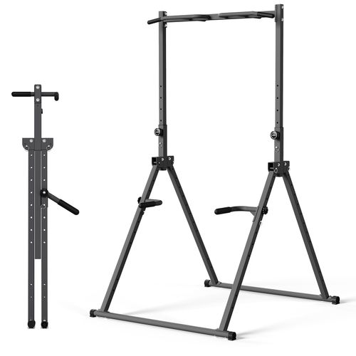 Foldable Power Tower Station 8Level Adjust Pull Up Bar Home Gym Strength Workout — image 6