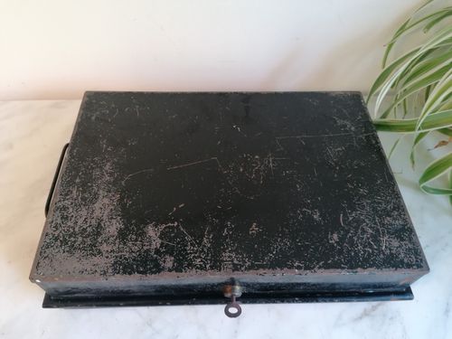Vintage Metal Deed Box with Working Key — image 11