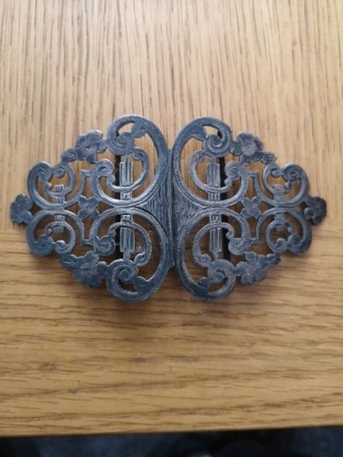 Antique Silver Nurses Belt Buckle